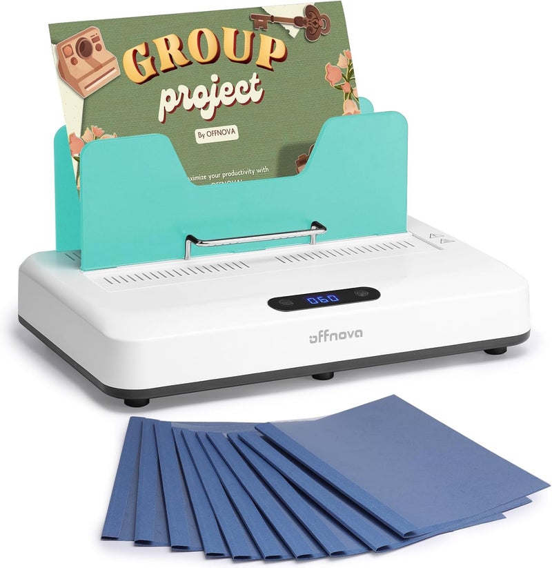 OFFNOVA Thermal Binding Machine 500 Sheets Capacity, No Preheat, Air Cooling, Book Binder Machine with 10 Binding Covers, for A4/A5/Letter Size Business Documents, Office and Homeschool Projects - Image 1